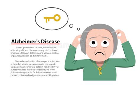 De Ziekte Van Alzheimer ` S Bij Oude Vrouw Vector Vector Illustratie