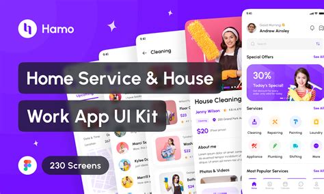 Hamo Home Service House Work App Ui Kit Figma