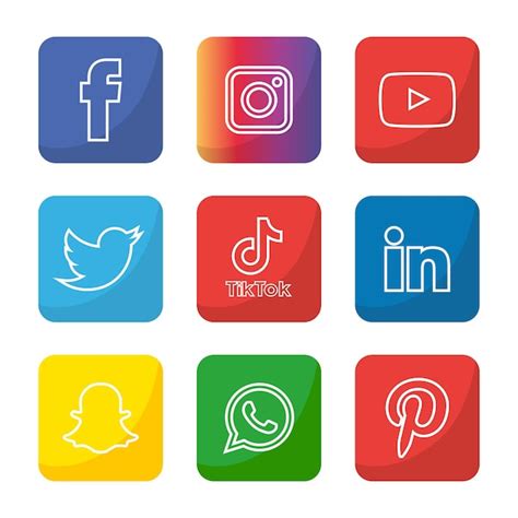 Premium Vector Social Media Icons Set Logo Vector Illustrator