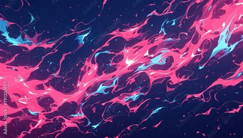 Abstract Cartoon Background With Swirling Lightning Effects In Neon