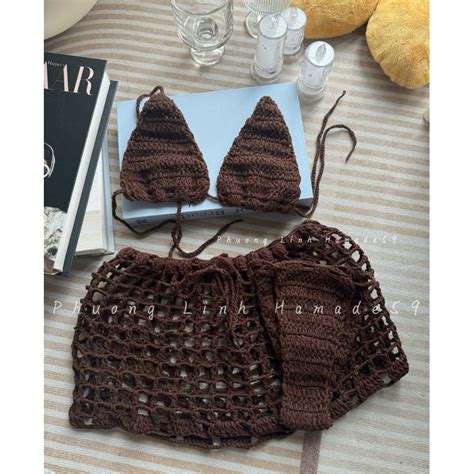 Set bikini lưới len dành cho nữ 3 món Shopee Việt Nam