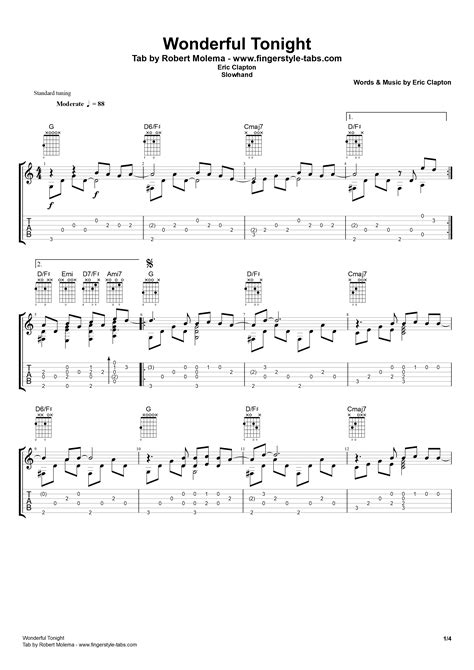 Wonderful Tonight Guitar Chords