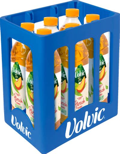 Volvic Eistee Pfirsich Kasten 6 x 1 5 l PET Einweg Getränkehandel