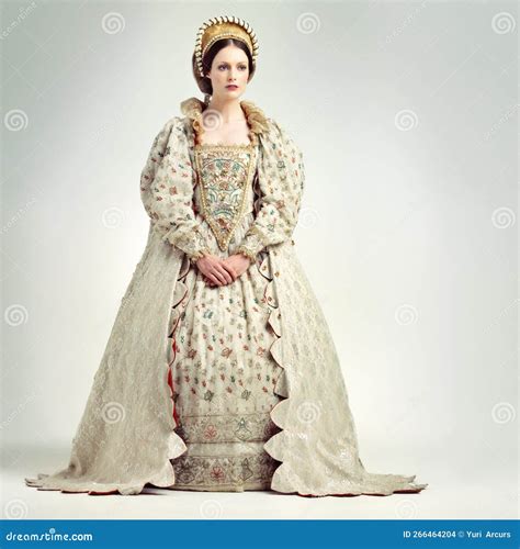 Fashion Royal And Victorian Queen In Studio With A Renaissance Luxury