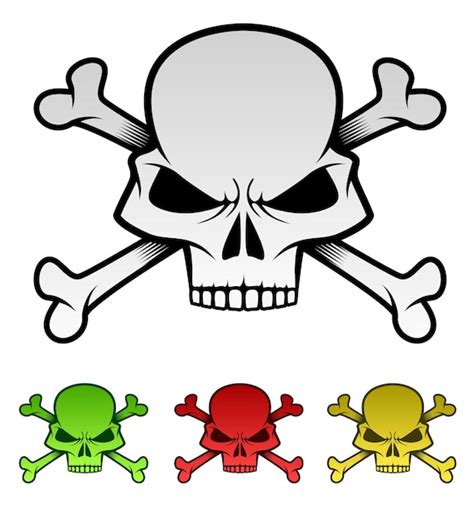 Premium Vector Evil Skulls Colorful Illustration Set
