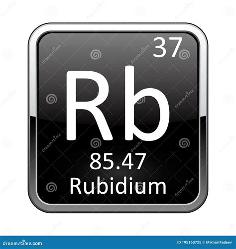 Rubidium Symbol Chemical Element Of The Periodic Table Vector Stock Illustration