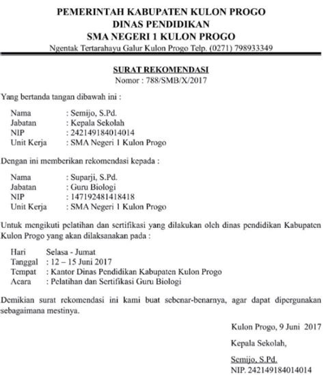 Contoh Surat Rekomendasi Mengikuti Lomba Dari Sekolah Delinewstv