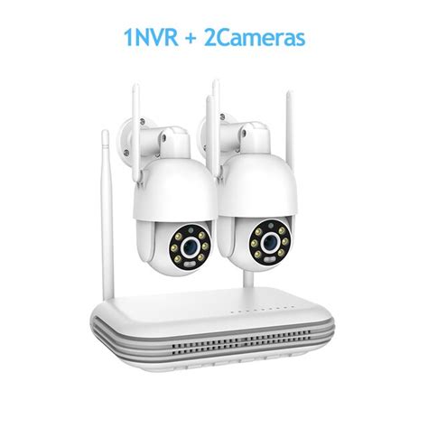 TinoSec Wifi IP Camera System 5MP 8CH NVR Wireless PTZ Camera Kit Two