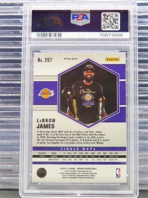 2020 21 Mosaic Lebron James Finals MVPs Genesis Prizm SSP 297 PSA 9