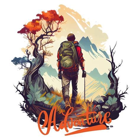 Premium Vector Adventure Hiking Design