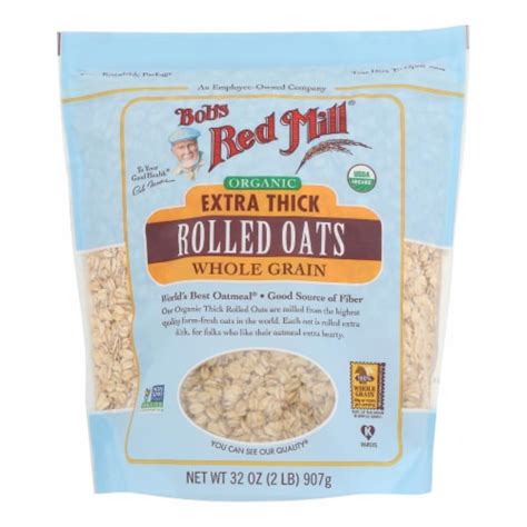 Bob S Red Mill Organic Extra Thick Rolled Oats 32 Oz 4 Pack 32 Ounce Each Kroger