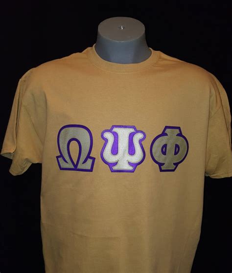 Omega Psi Phi 2 Color Applique T Shirt Etsy