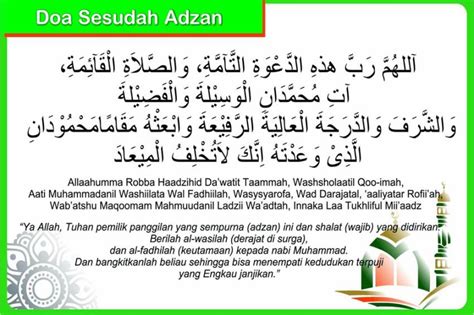 Doa Setelah Adzan Lengkap Arab Dan Latin Berikut Fadhilahnya