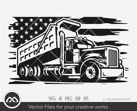 Dump Truck Svg Us Flag Dump Truck Svg Construction Svg Etsy Singapore