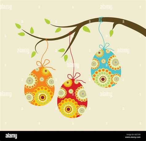 Hanging Easter Eggs Stock Vector Image And Art Alamy