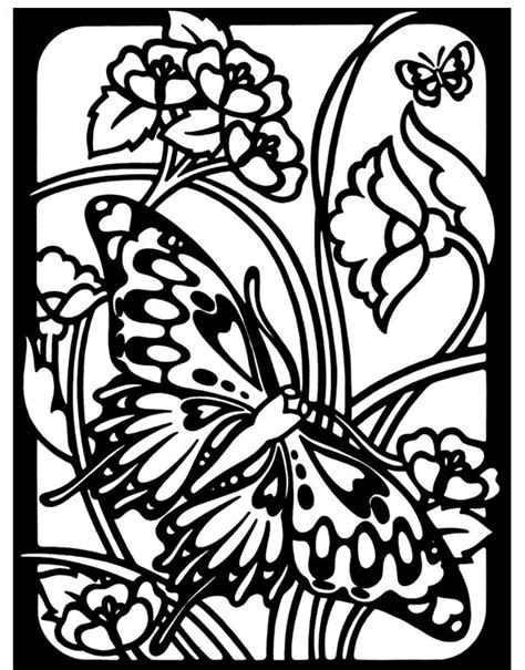 Dover Coloring Pages To Print Stained Glass To Color Courtesy Dover Publications Butterfly