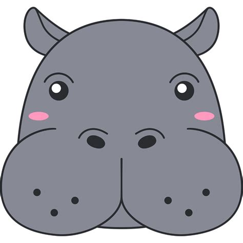 カバの顔 無料イラスト＆かわいいフリー素材集 ねこ画伯コハクちゃん