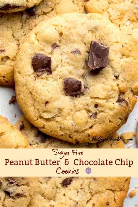 Sugar Free Peanut Butter Chocolate Chip Cookies