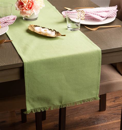 Dii Solid Bright Green Heavyweight Fringed Table Runner Michaels