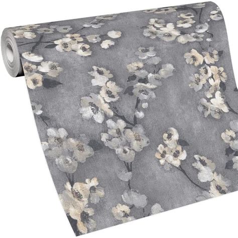 Erismann Blossom Floral Tree Trail Wallpaper Blue Grey 339576