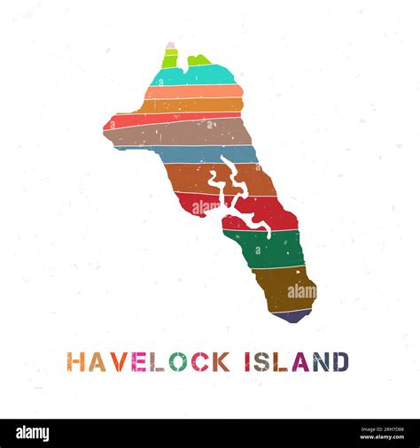 Diseño de mapa de Havelock Island Forma de la isla con hermosas ondas