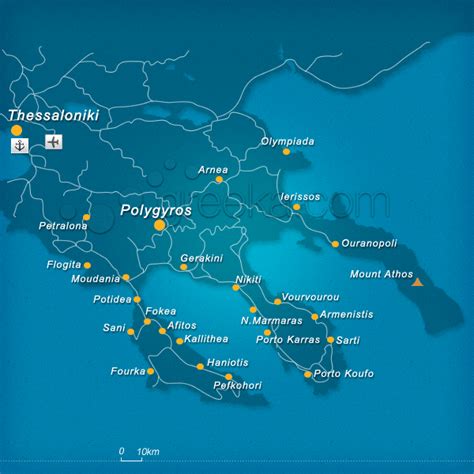 Map of Halkidiki, Greece - Greeka.com | Halkidiki, Greece resorts ...