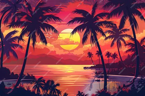 Premium Photo Tropical Island Sunset Background Summer Beach