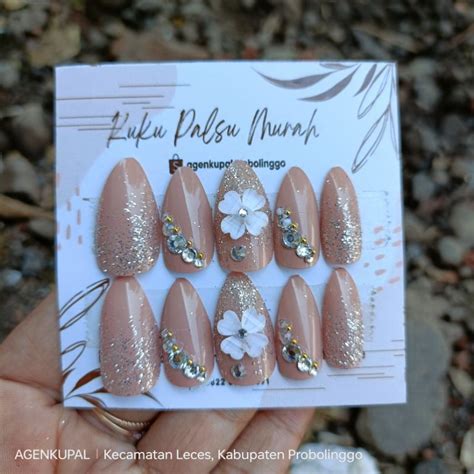 Jual Kuku Palsu Wedding Murah Free Lem Fake Nails Nail Art Kuku