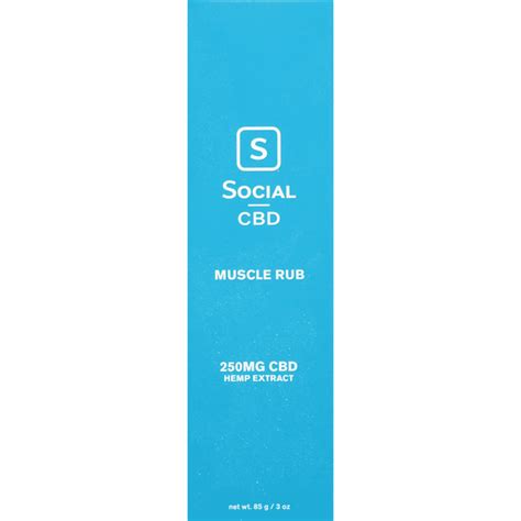 Social Cbd Muscle Rub 250 Mg Cbd Hemp Extract 85 G Delivery Or