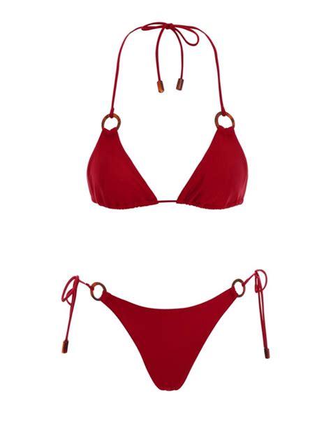 Swim Resort Clover Ring Tie Bikini Cherry Zimmermann Bikinis Paul