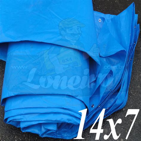 Lona 14 0 x 7 0m Azul 300 Micras Impermeável para Telhado Barraca