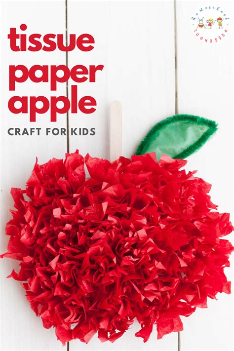 Simple Tissue Paper Apple Craft for Back to School