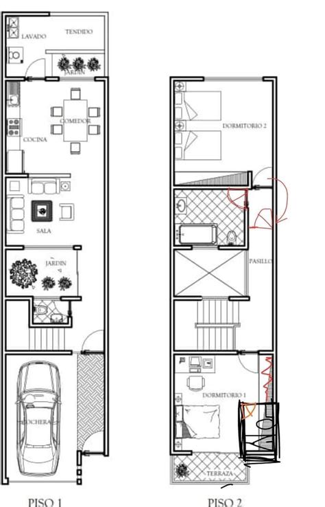 Pin By Dianice RCabrera On Arquitectura Narrow House Plans Single