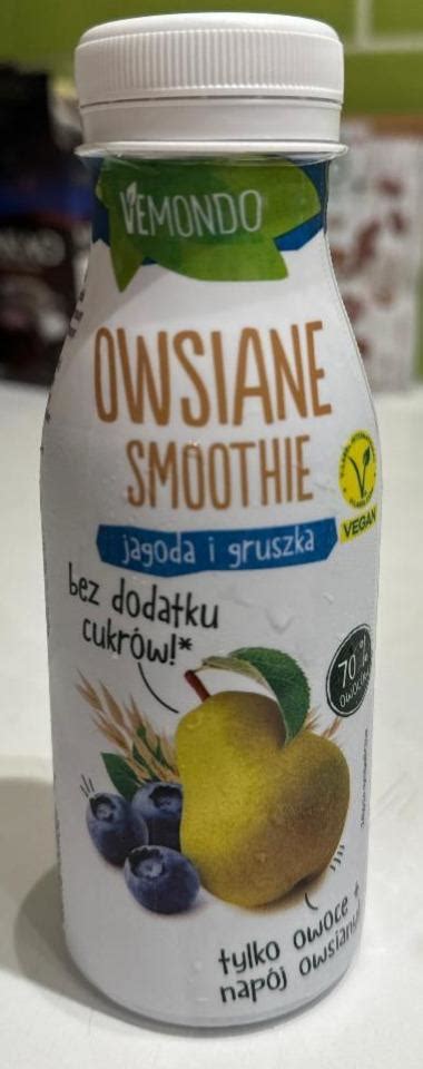 Owsiane Smoothie Jagoda I Gruszka Vemondo Kalorie Kj A Nutri N