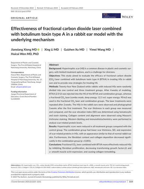 PDF Effectiveness Of Fractional Carbon Dioxide Laser Combined With