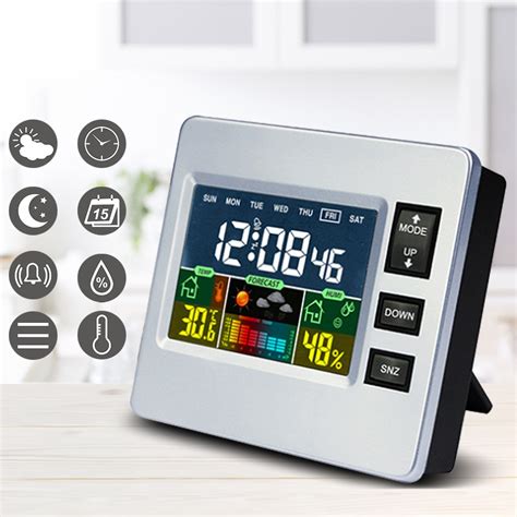 Lcd Indoor Digital Thermometer Hygrometer Alarm Cl Grandado