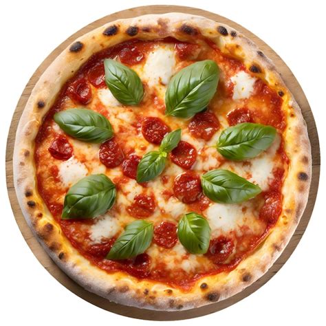 Premium Psd Pizza With Basil Leaves