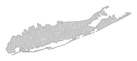 Polygonal 2D Mesh High Detail Raster Map Of Long Island Abstractions