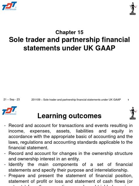 201109 Icaew Chapter 15 Sole Trader And Partnership Financial Statements Under Uk Gaap Pdf