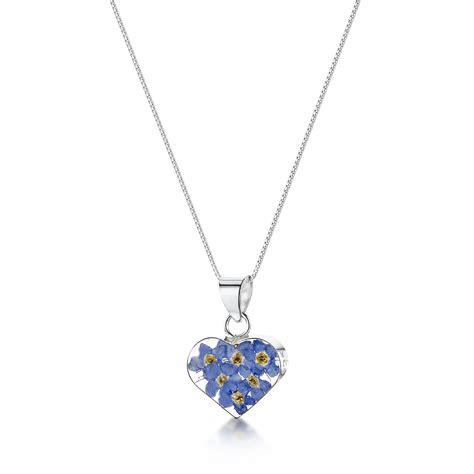Forget Me Not Heart Silver Necklace Pashon