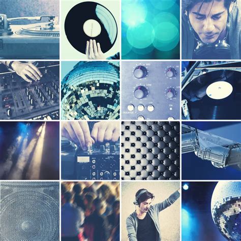 DJ Que Juega El Collage De La Música Foto de archivo Imagen de hombre