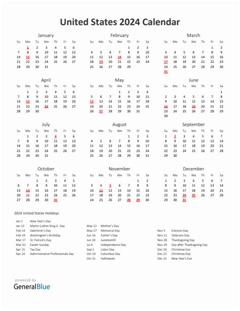 2024 Holiday Calendar Usa Printable Nikki Analiese