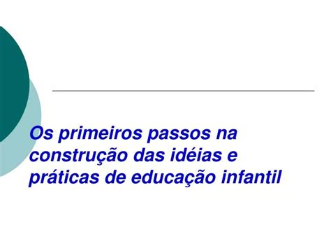 Ppt Os Primeiros Passos Na Constru O Das Id Ias E Pr Ticas De