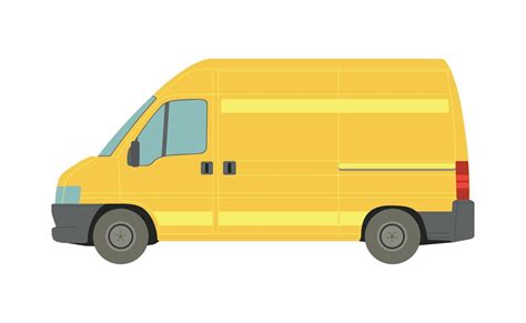 Large Yellow Van On A White Background Vector 2129358 Vector Art At