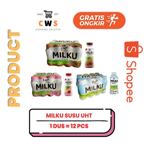 Jual MILKU Susu UHT Belgian Cows Cokelat Strawberry Original Putih