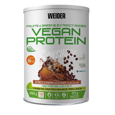 Weider Complemento alimenticio de proteínas veganas sabor cappuccino