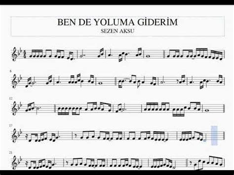 BEN DE YOLUMA GİDERİM SEZEN AKSU KEMAN NOTALARI YouTube