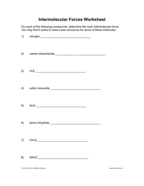 20 Intermolecular Forces Worksheet Answers Worksheets Decoomo