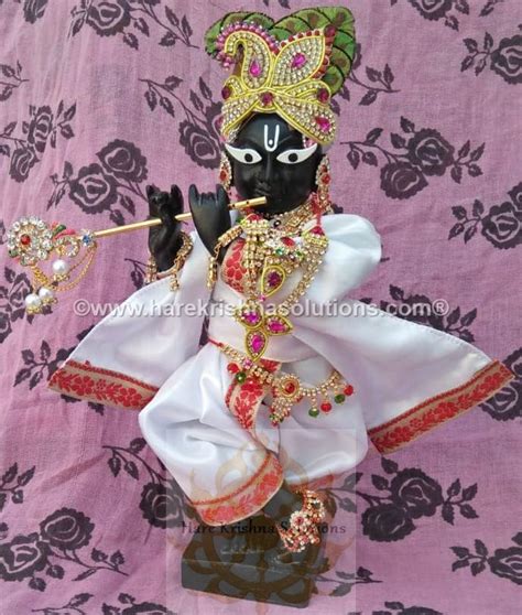 Radha Raman Ji Deity / Statue ( 10 inches,Marble)- White Dress - Hare ...