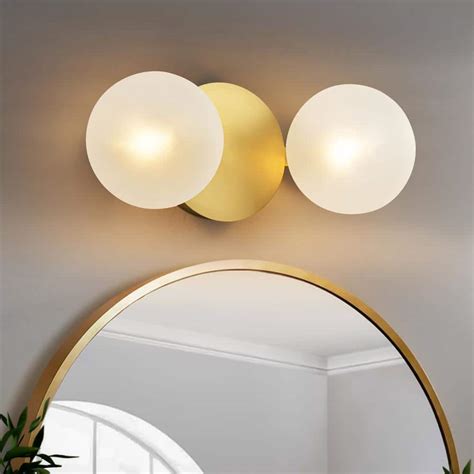 Rrtyo Fiza In Light Brushed Gold Modern Linear Frosted Glass